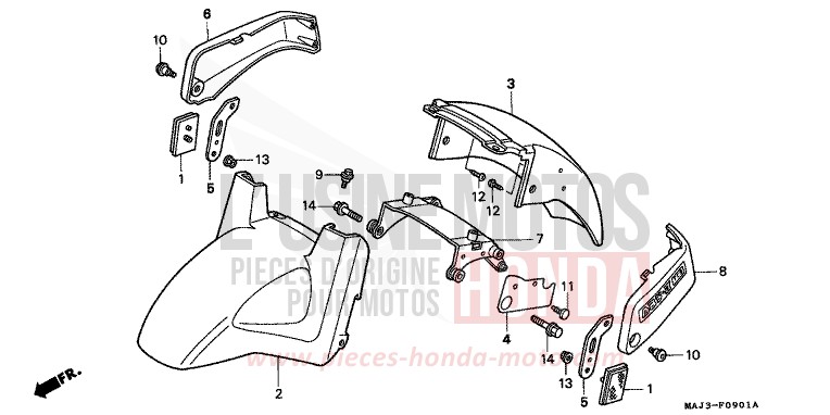 KOTFLUEGEL, VORNE (ST1100AT/AV/AW) von Pan-European ABS CANDY WINE BERRY RED-U (R114) von 1998